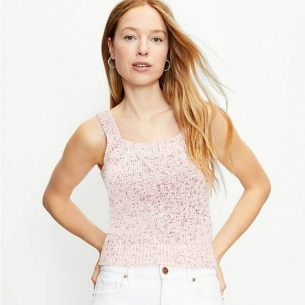 LOFT NWT Pink Cropped Sweater Tank S